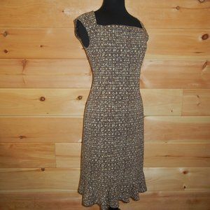 Byer Too! Sleeveless Fall Neutral Dress Bottom Ruffle Form Fit Stretch Small